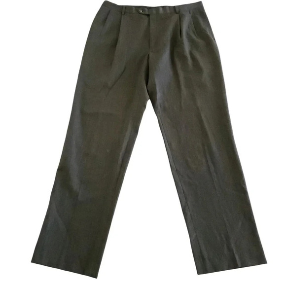 Hart Schaffner Marx 100% Wool Dress Pants Men's Size 40R Chicago Fit Pleated - Picture 1 of 12